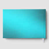 ティール(緑がかった色)ブルーアクアターコイズシーセルビーチ結婚式 ゲストブック (裏面)