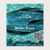 ティール（緑がかった色）ブルーアクアターコイズQRコード名刺 名刺 (外部フラット)