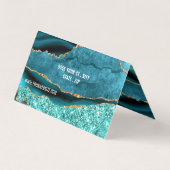 ティール（緑がかった色）ブルーアクアターコイズQRコード名刺 名刺 (裏面)