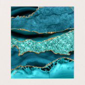 ティール（緑がかった色）ブルーアクアターコイズQRコード名刺 名刺 (内部フラット)