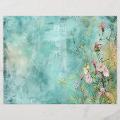 ティール（緑がかった色）ブルーアクアマリンシー海スクラップブック紙 (裏面)