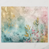 ティール（緑がかった色）ブルーアクアマリンシー海スクラップブック紙 (正面)