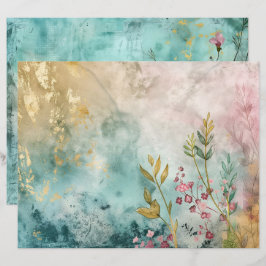 ティール（緑がかった色）ブルーアクアマリンシー海スクラップブック紙