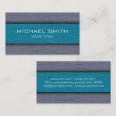 ティール（緑がかった色）ブルーアンドグレープロフェッショナルモダン 名刺 (正面/裏面)