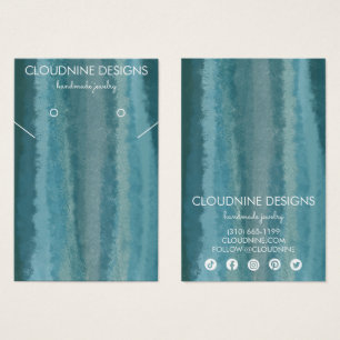 ティール(緑がかった色)ブルーイヤリングネックレスジュエリーディスプレイカード