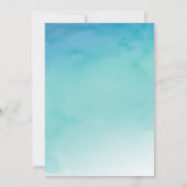 ティール（緑がかった色）&ブルーウォーグラデーションターカラー結婚式招待状2a 招待状 (裏面)