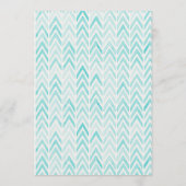 ティール（緑がかった色）/ブルーウォーターカラーシェブロン模様ベビー誕生 (裏面)