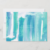 ティール（緑がかった色）ブルーウォーターカラー洗浄ブライダルブランチ招待状 招待状 (裏面)