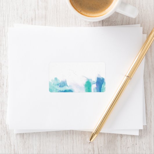 ティール（緑がかった色）ブルーウォーター色絞り染めアドレ空白のス ラベル (インサイチュ)