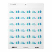 ティール（緑がかった色）ブルーウォーター色絞り染めアドレ空白のス ラベル (フルシート)