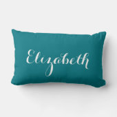 ティール(緑がかった色)ブルーウォーター色(ばちゃばちゃ)跳ねるハローザウカスタム ランバークッション (裏面)