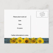 ティール（緑がかった色）ブルーウッドルスンフラワーフォトセーブ 案内ポストカード (裏面)