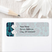 ティール（緑がかった色）ブルーエレガントとミッドナイトダマスク ラベル (インサイチュ)