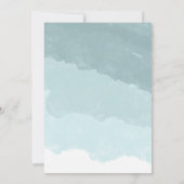 ティール（緑がかった色）ブルーエレガント植物フローラベビーシャワー 招待状 (裏面)