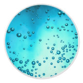 ティール（緑がかった色）ブルーエレガント海シーガラスデザイン セラミックノブ (正面)