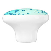 ティール（緑がかった色）ブルーエレガント海シーガラスデザイン セラミックノブ (側面)