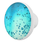 ティール（緑がかった色）ブルーエレガント海シーガラスデザイン セラミックノブ (右)