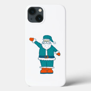 ティール(緑がかった色)ブルーオレンジクリスマスサンタクロース iPhone 13ケース