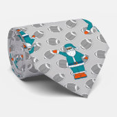 ティール(緑がかった色)ブルーオレンジクリスマスブラックサンタクロース ネクタイ (ロール)