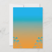 ティール(緑がかった色)ブルーオレンジフロッシュ結婚式招待状 招待状 (裏面)