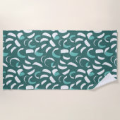 ティール（緑がかった色）ブルーカイトサーフィンエクストリームウォータースポーツ ビーチタオル (正面)