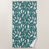 ティール（緑がかった色）ブルーカイトサーフィンエクストリームウォータースポーツ ビーチタオル (正面)