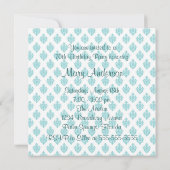 ティール（緑がかった色）ブルーカメオ女性70thバースデーパーティー 招待状 (裏面)