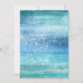 ティール(緑がかった色)ブルーガーリーグリッタースパークルスウィート16誕生日 招待状 (裏面)