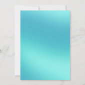 ティール(緑がかった色)ブルーキュートウォーター色アクソロトル誕生日 招待状 (裏面)