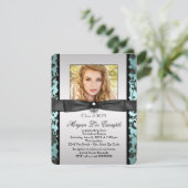 ティール(緑がかった色)ブルークラス2015卒業発表 招待状 (スタンド正面)