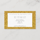 ティール(緑がかった色)ブルークリスタルボール&占い金ゴールド 名刺 (裏面)