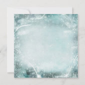 ティール(緑がかった色)ブルークリスマスツリーホリデーパーティー 招待状 (裏面)