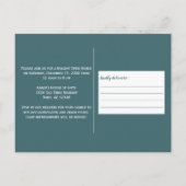 ティール（緑がかった色）ブルークリスマスホリデーオープンハウス ポストカード (裏面)