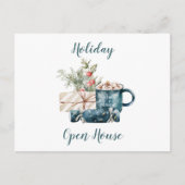 ティール（緑がかった色）ブルークリスマスホリデーオープンハウス ポストカード (正面)