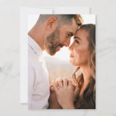 ティール（緑がかった色）ブルーグラデーションの金ゴールド・フローリッシュ結婚写真 セーブザデート (裏面)