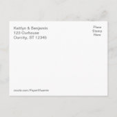 ティール(緑がかった色)&ブルーグラデーションウォーター婚約パーティ2 インビテーションポストカード (裏面)