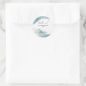 ティール(緑がかった色)ブルーグリッターアクアグリーン結婚ズウェルカム ラウンドシール (バッグ)