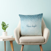 ティール（緑がかった色）ブルーグリッターグリッツスパークルグラム クッション (椅子)