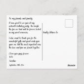 ティール（緑がかった色）ブルーグリッターティール（緑がかった色）ブルーシェードサンキューユー ポストカード (裏面)