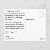 ティール（緑がかった色）ブルーグリッター30歳の誕生日ありがとう ポストカード (裏面)