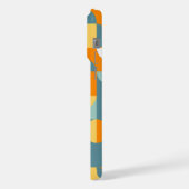 ティール(緑がかった色)ブルーグリーンオレンジミッドセンチュリーサークル iPhoneケース (左側面)