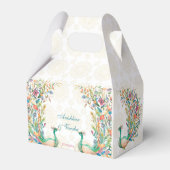 ティール（緑がかった色）ブルーグリーンセリーズフローラ孔雀 フェイバーボックス (裏面サイド)