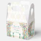 ティール（緑がかった色）ブルーグリーンセリーズフローラ孔雀 フェイバーボックス (オープン)