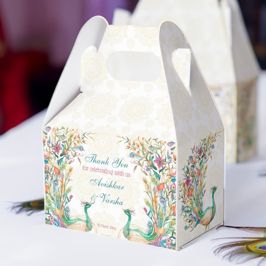 ティール（緑がかった色）ブルーグリーンセリーズフローラ孔雀 フェイバーボックス