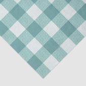 ティール（緑がかった色）ブルーグリーンタータンチェック格子模様プリント 薄葉紙 (詳細)