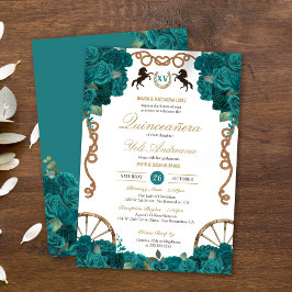 ティール（緑がかった色）ブルーグリーンバラカントリーウェスタンキンセアニェラ 招待状