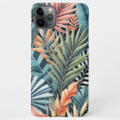 ティール(緑がかった色)ブルーグリーンピンクオレン離れジアートパターン iPhoneケース (裏面)