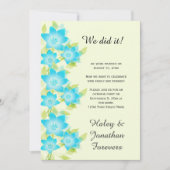 ティール（緑がかった色）ブルーグリーンフローラ屋外披露宴のみ 招待状 (正面)