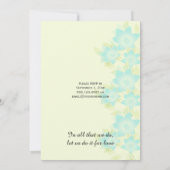 ティール（緑がかった色）ブルーグリーンフローラ屋外披露宴のみ 招待状 (裏面)
