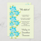 ティール（緑がかった色）ブルーグリーンフローラ屋外披露宴のみ 招待状 (正面/裏面)